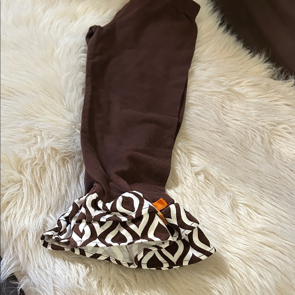 Emily Rose Brown and White Kids Casual Bottoms